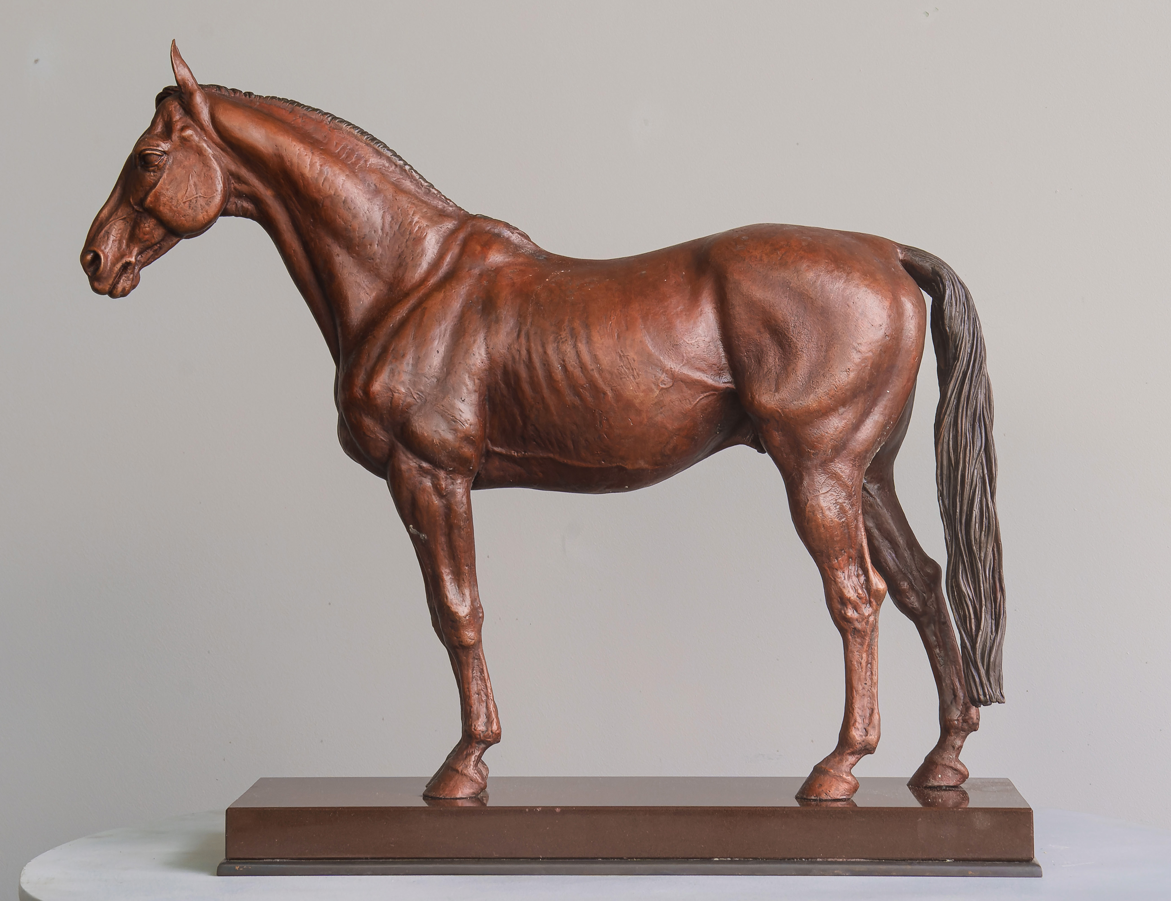 Red horse, bronze sculpture by Sergey Bondarenko — alternate angle 2